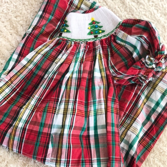 Jack & Jill Smocked Plaid Bishop Dress - Picture 5 of 12